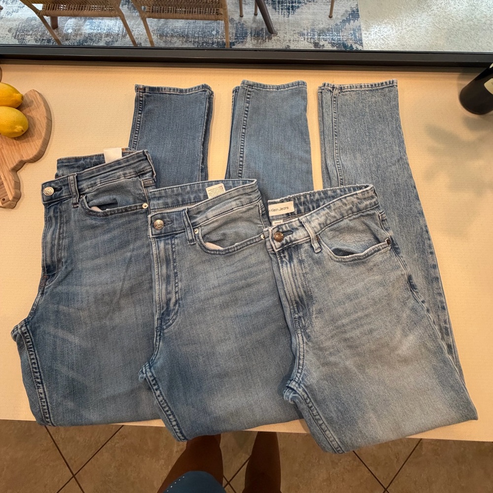 Bundle of 3 Calvin Klein Jeans Light Blue slim fit size W31xL32